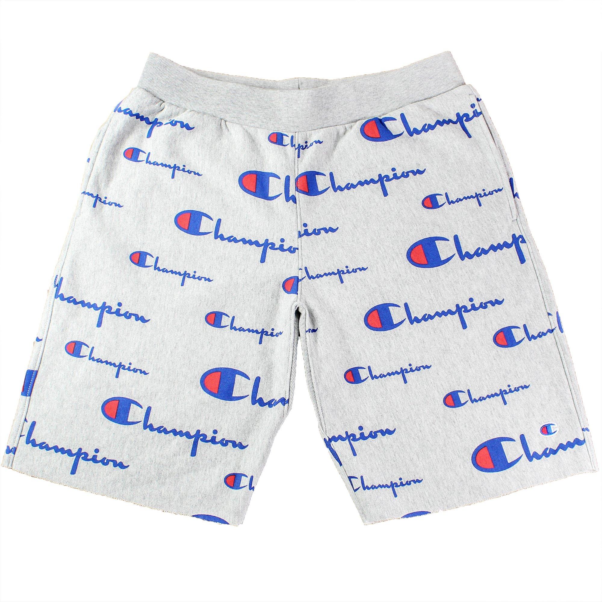 Champion shorts with logo all over sale